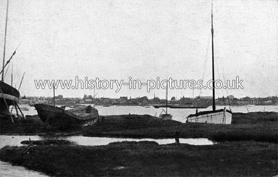 Burnham on Crouch from Wallasea Island, Essex. c.1920's